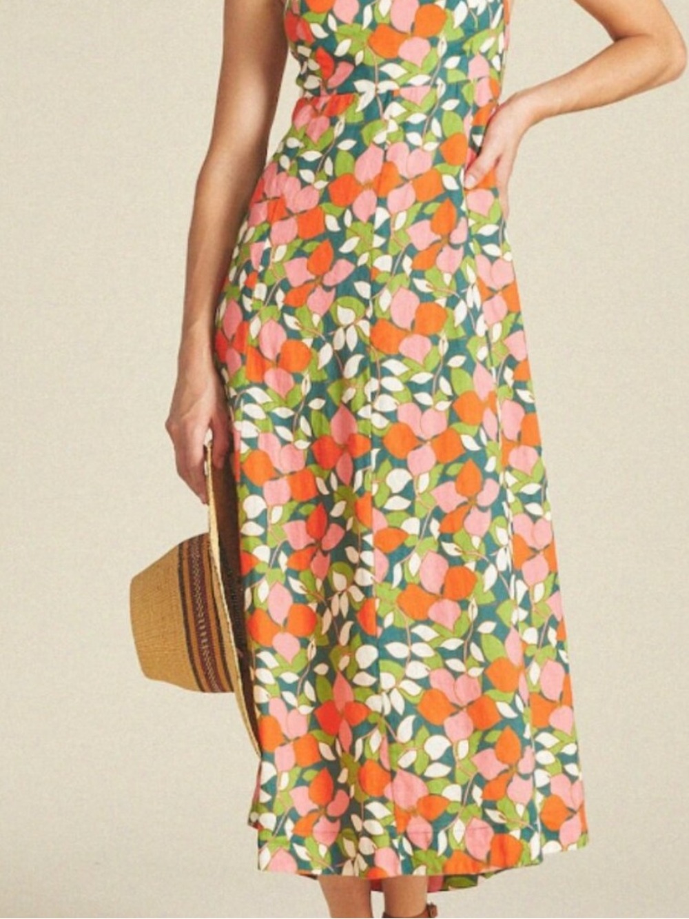 NWT Travota Birds of Paradis Sandrine Dress in Rainforest Linen, Size 10. - Picture 3 of 12